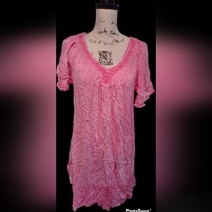 Swimsuit Cover Up Bright Pink Used Cotton fabric